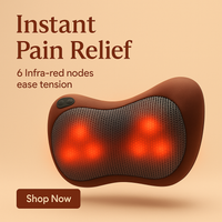 Shiatsu Massage Cushion with Heat – Deep Tissue Back & Neck Pain Relief Pad